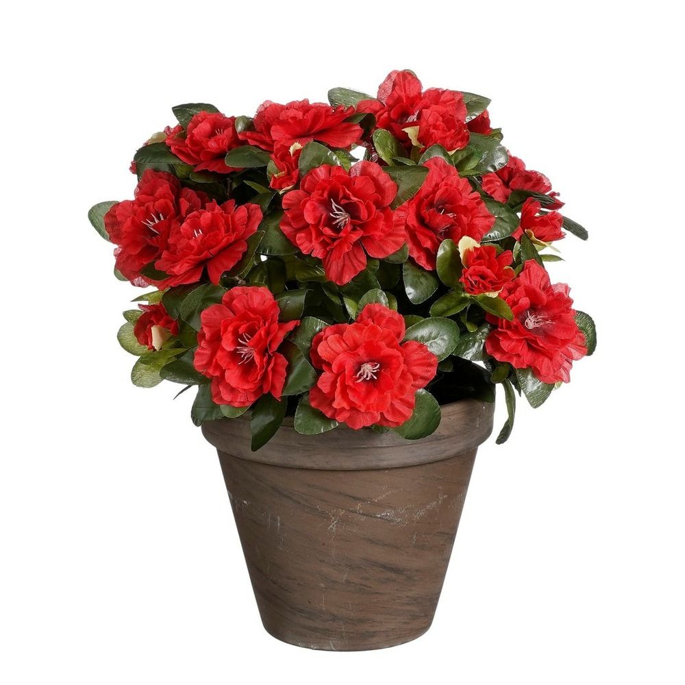 Mica decorations plante artificielle azalée - h31 x ø26 cm - rouge