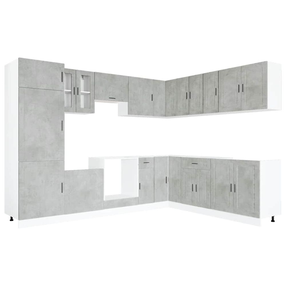Ensemble d'armoires de cuisine 14 pcs porto bois d'ingénierie
