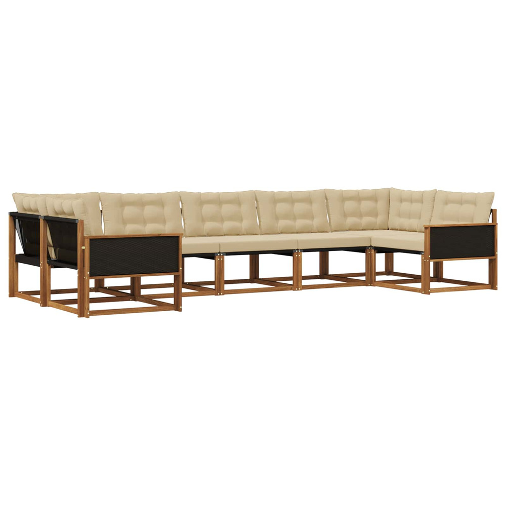 Ensemble de canapés d'extérieur 7 pcs naturel et beige