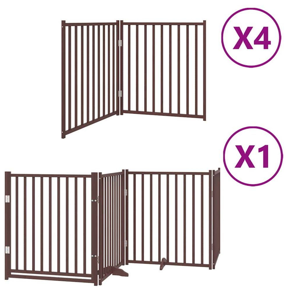Barrière pour chien porte pliable 12 panneaux bois de peuplier