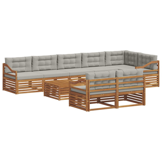 Ensemble de canapés d'extérieur 9 pcs gris naturel et clair