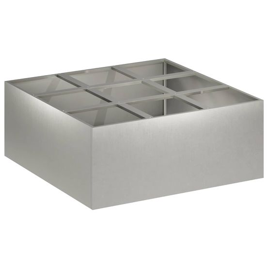 Cache-pot de jardin argenté 100 x 100 x 40 cm acier inoxydable