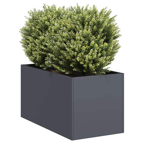 Jardinière rectangulaire acier pour terrasse bac à fleurs design 40x80x40 cm anthracite