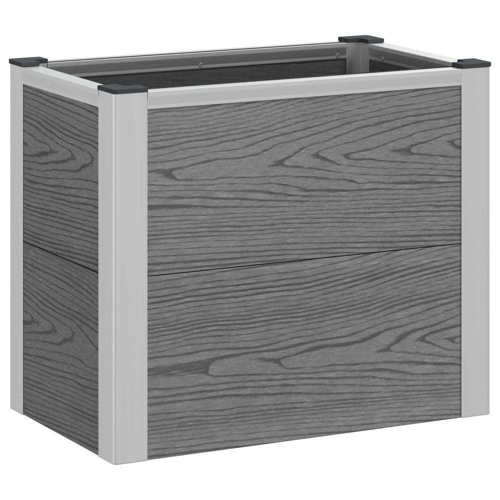 Jardinière surélevée gris 50 x 30 x 42 cm wpc et aluminium