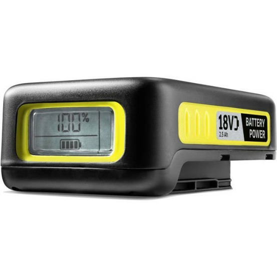 Batterie power karcher 18v / 2.5 ah - lithium ion - ecran lcd - grips antidérapants - noir