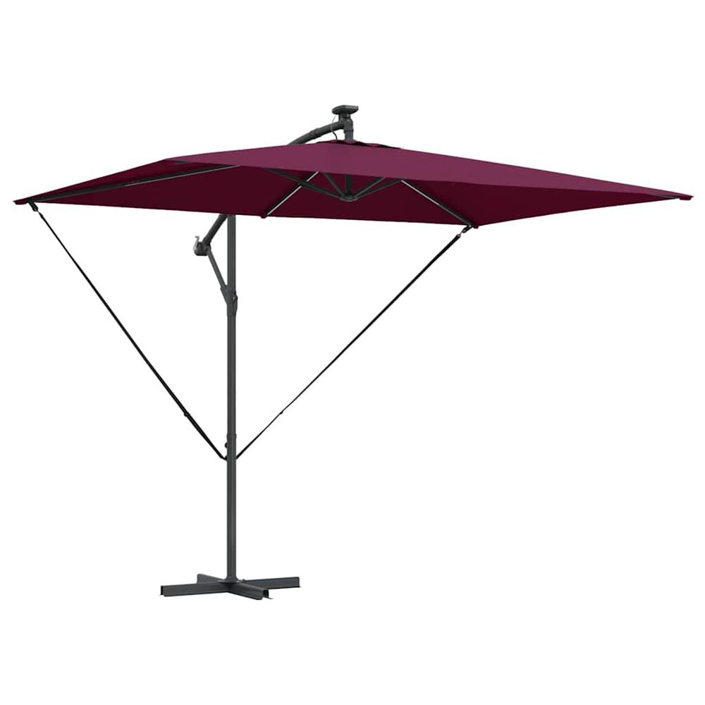 Parasol 294 x 200 x 270 cm polyester et aluminium bordeaux