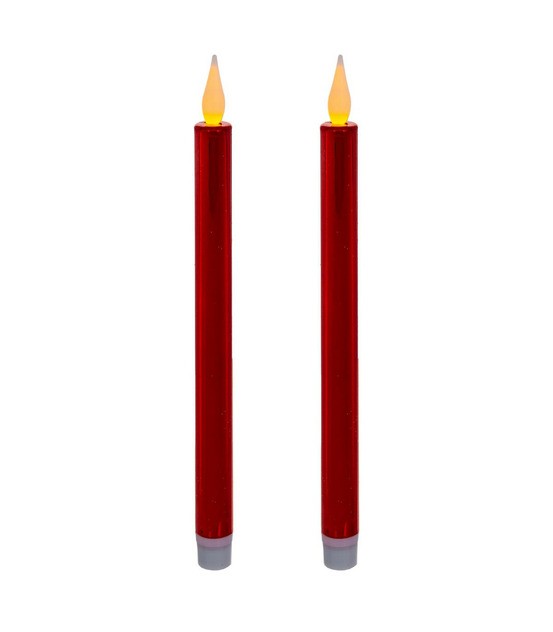 Lot 2 bougies chandelles lumineuses à led rouge