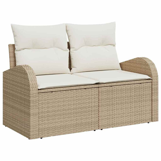 Ensemble de canapé de jardin avec coussin 5 pcs beige et crème