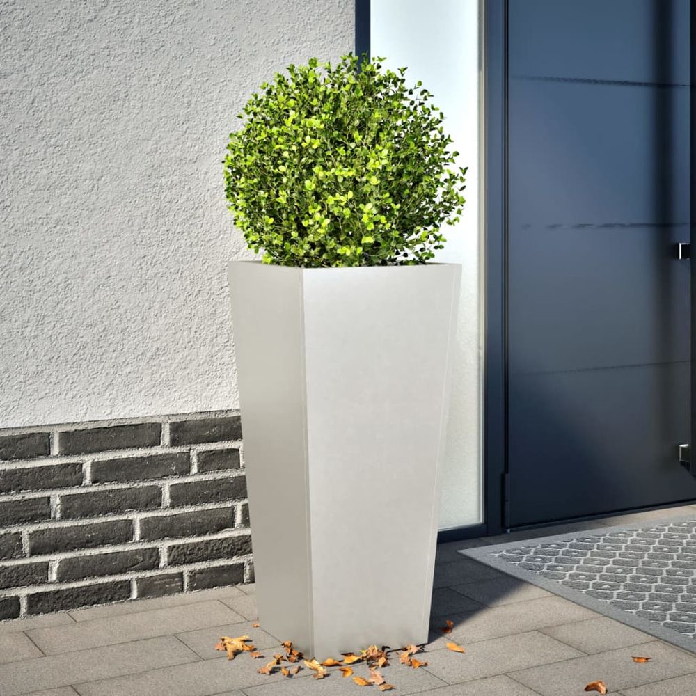 Jardinière haute design en acier inoxydable pour intérieur et extérieur 75 cm