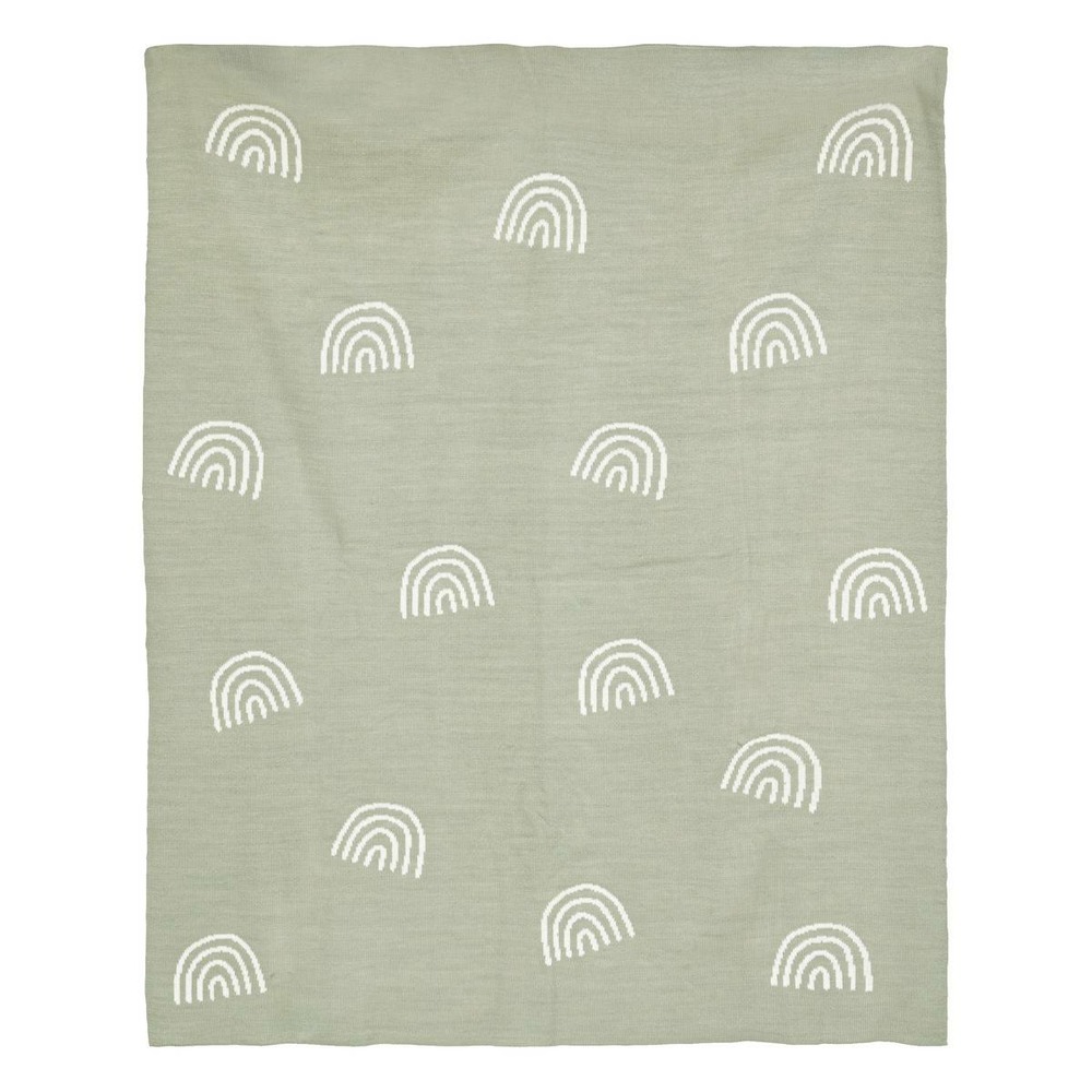 Couverture tricot bébé en tricot 100x80cm vert