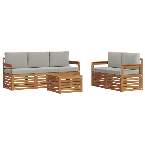 Ensembles de canapés avec coussin 6 pcs gris naturel et clair