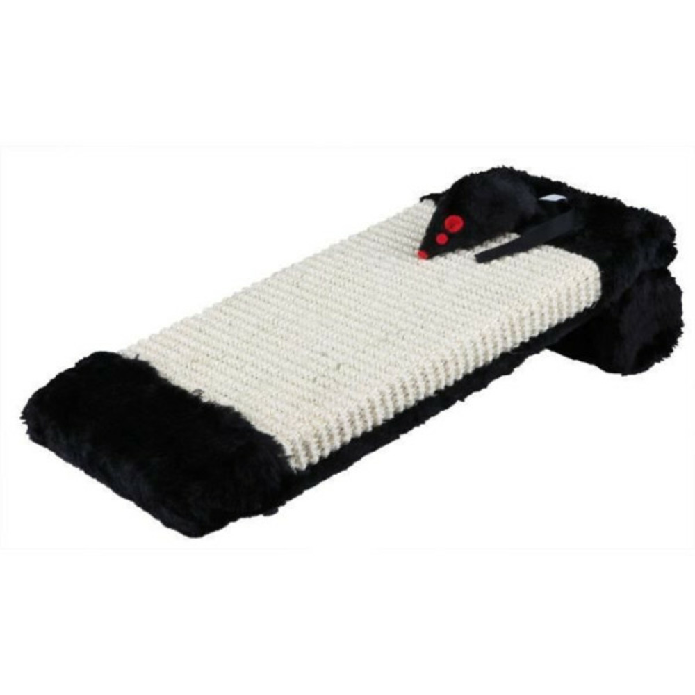 Griffoir sur rouleau - - tapis en sisal / en peluche - 15 × 35 cm - naturel / noir