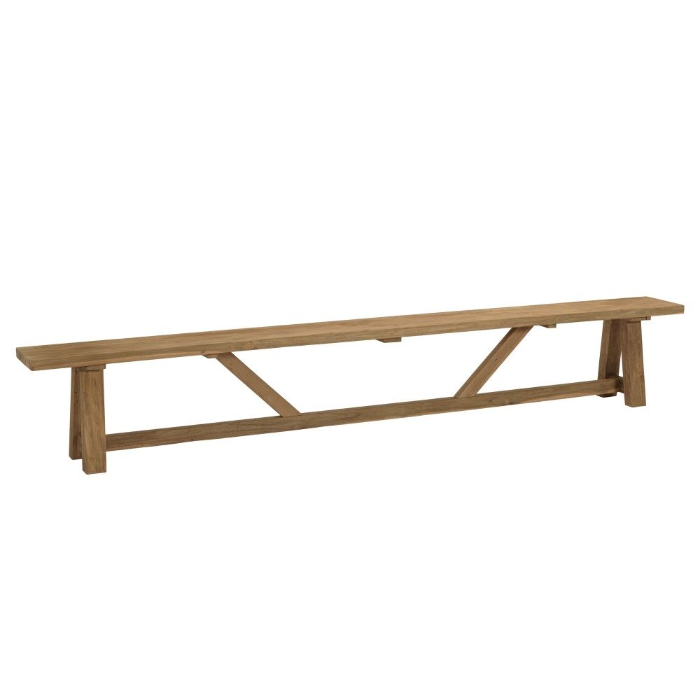 Banc de jardin 300x28 en teck recyclé naturel
