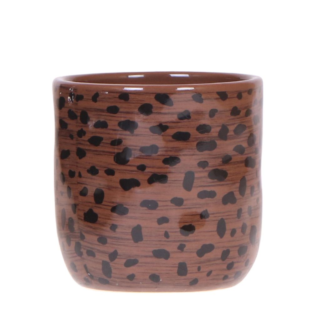 Pot de fleurs motif léopard - d.9cm