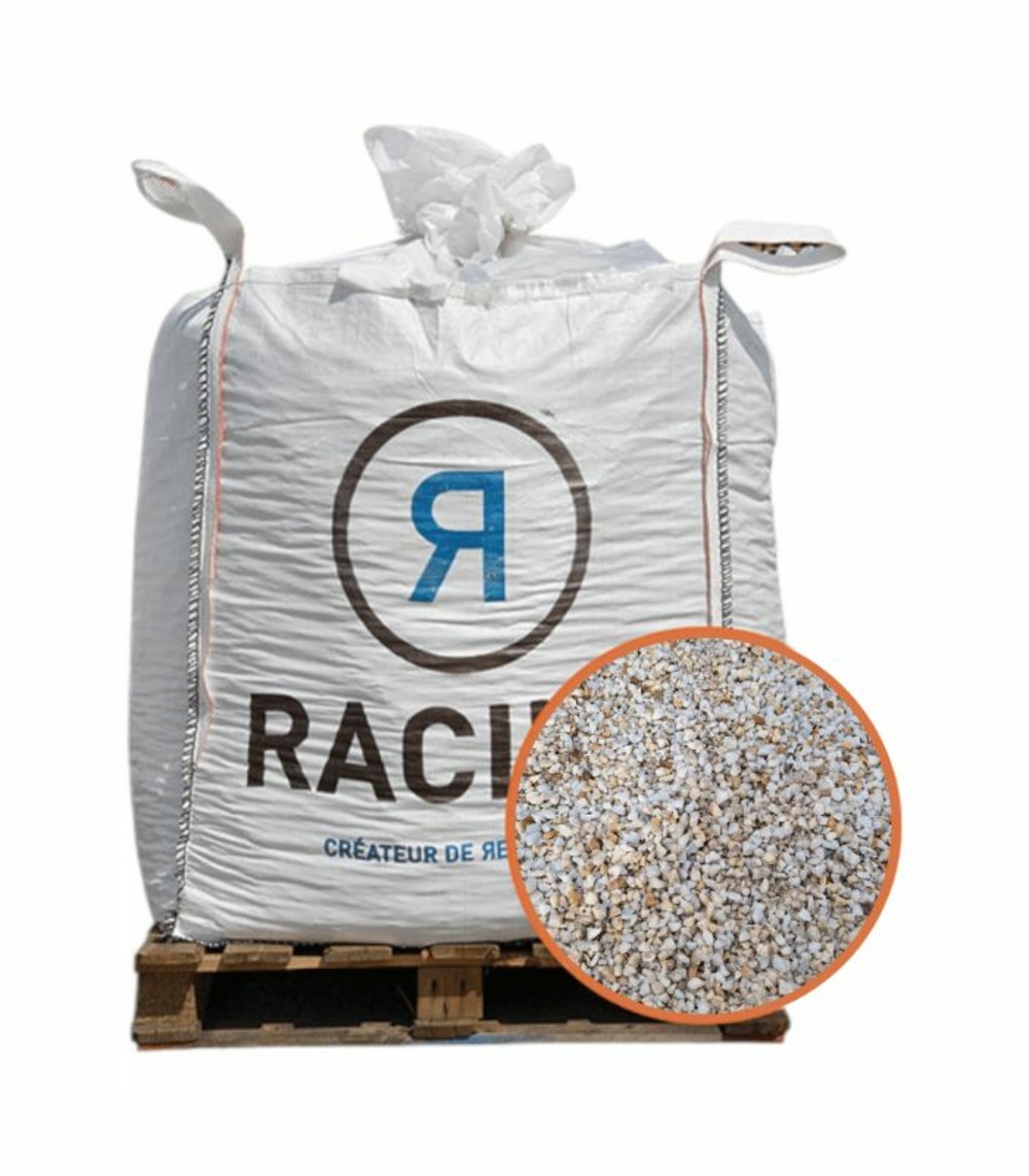 Paillage minéral gravier marbre blanc 8-12mm, big bag 500 kg - f-pai065