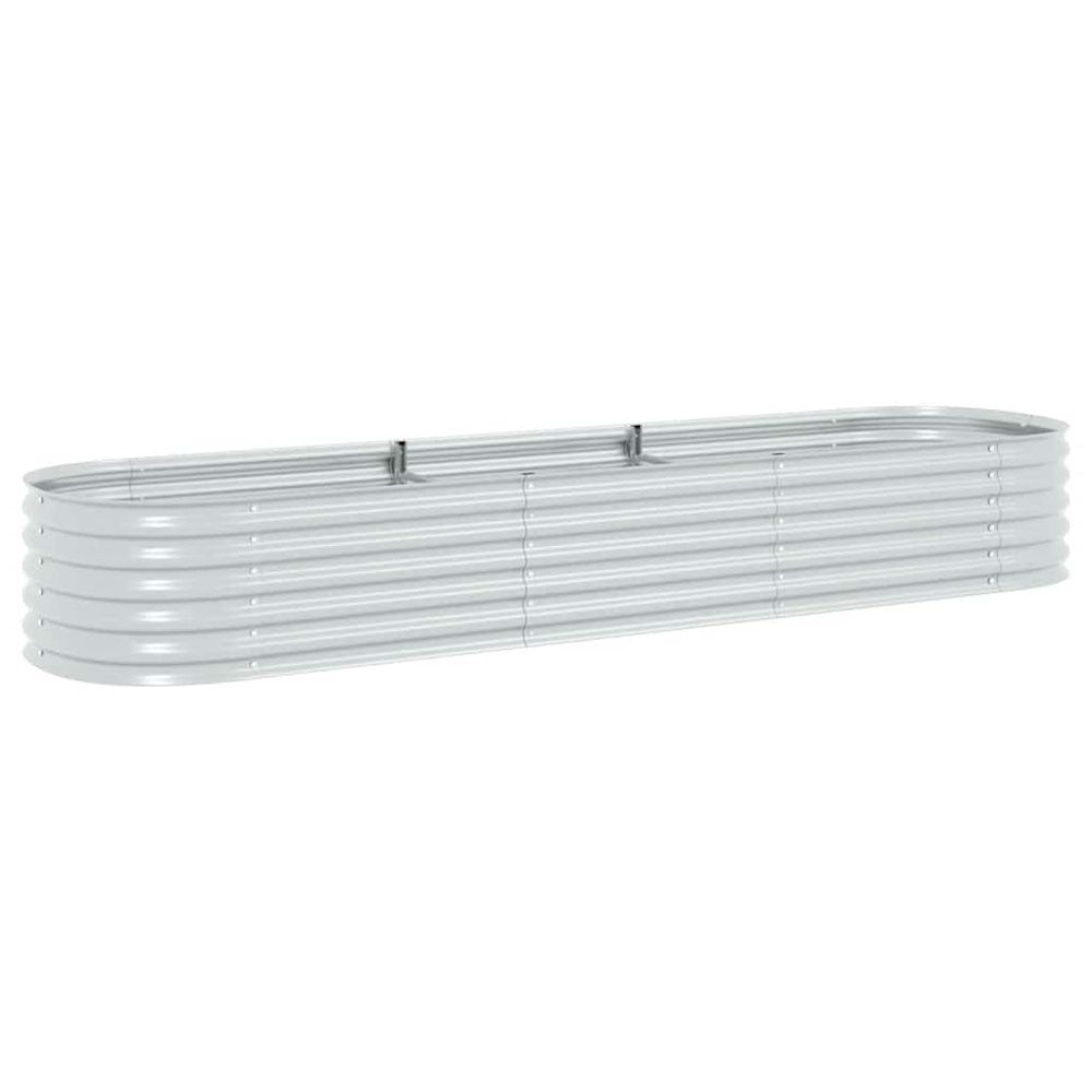 Lit surélevé de jardin 320x80x44 cm acier galvanisé argenté