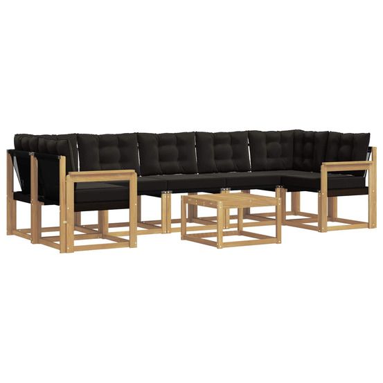 Ensemble de canapés d'extérieur 8 pc blanc et noir