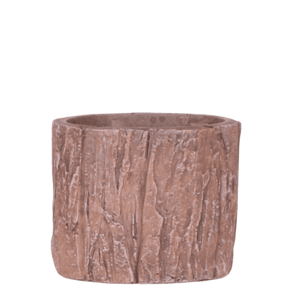 Cache-pot céramique texturé strié - aspect naturel - ø9cm