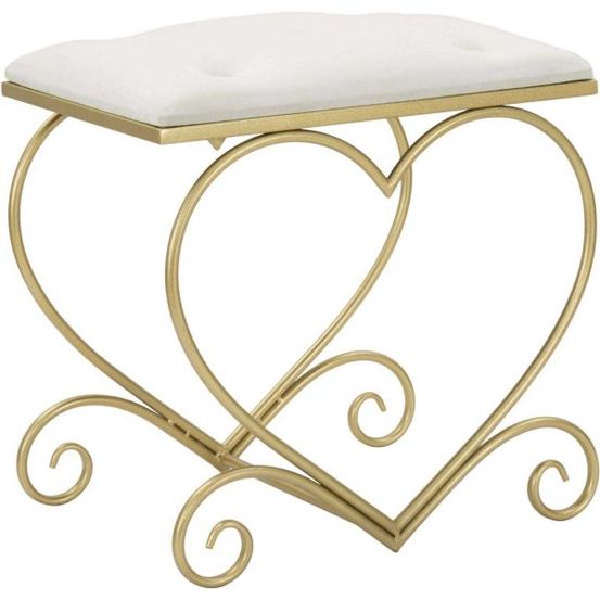 Tabouret en métal doré heart 50 x 37.5 x 51.5 cm