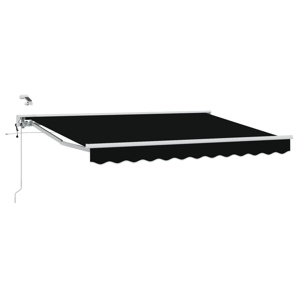 Auvent rétractable électrique noir et blanc 3 x 2,5 m