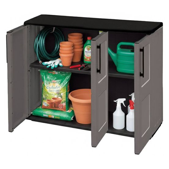 Armoire d'extérieur aranka, 2 étagères 102x37x84h cm gris