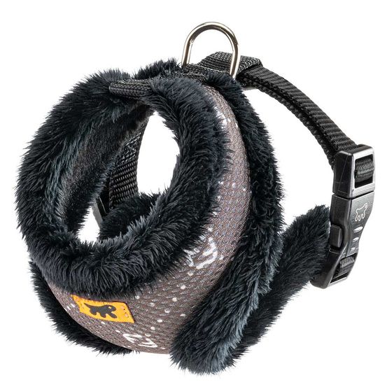 Harnais pour chiens chats nikita fur xs, respirant, fourrure ecologique douce, sangle réglable, taupe