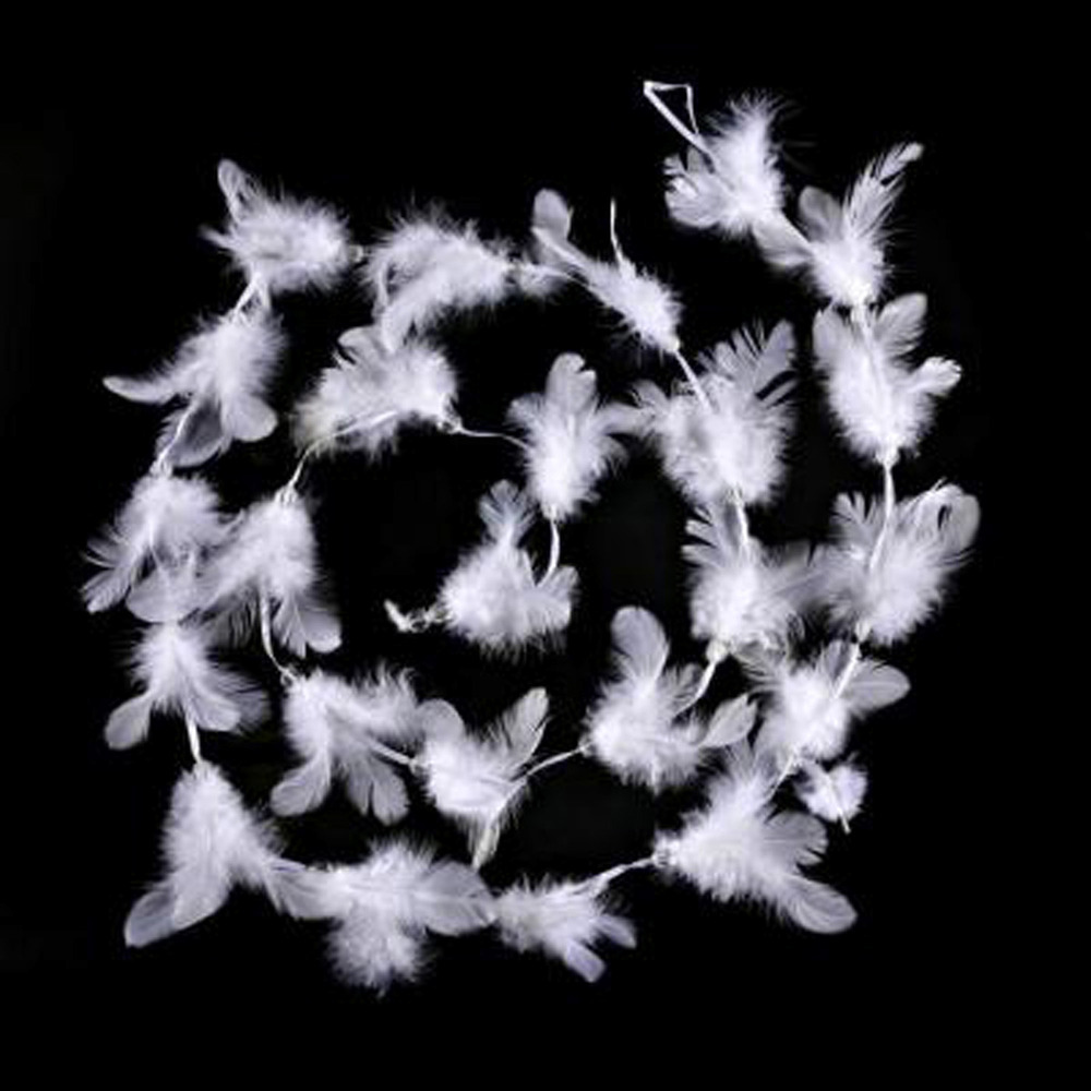 Guirlande de noël plumes et perles - 2 m