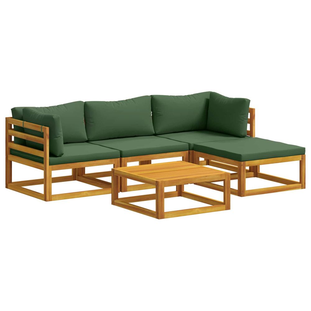 Ensemble de canapés 5 pc naturel bois d'acacia massif