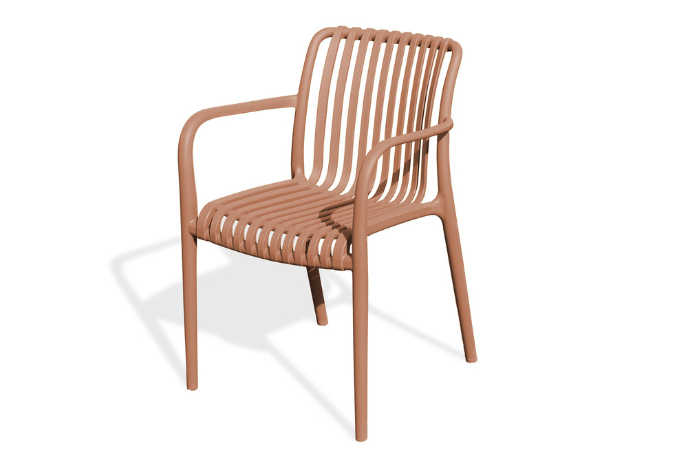 Fauteuil de jardin tiago en polypropylène terracotta