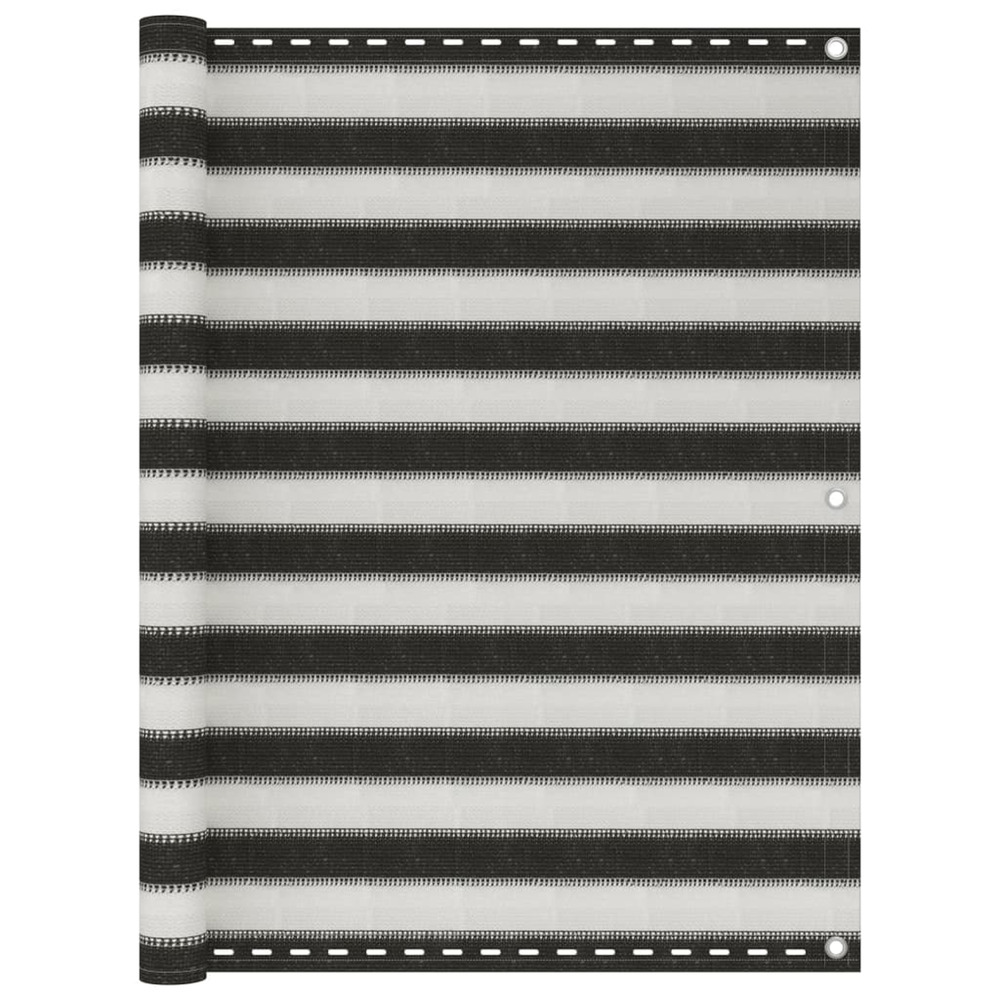 Écran de balcon pehd 120x500 cm anthracite et blanc
