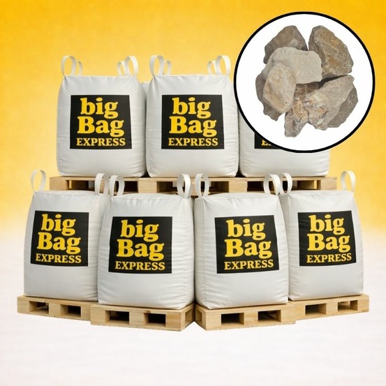 Pack 7 x big bag de +/- 1,5t pierre à gabion ocre beige ø 70/120 mm - livraison premium
