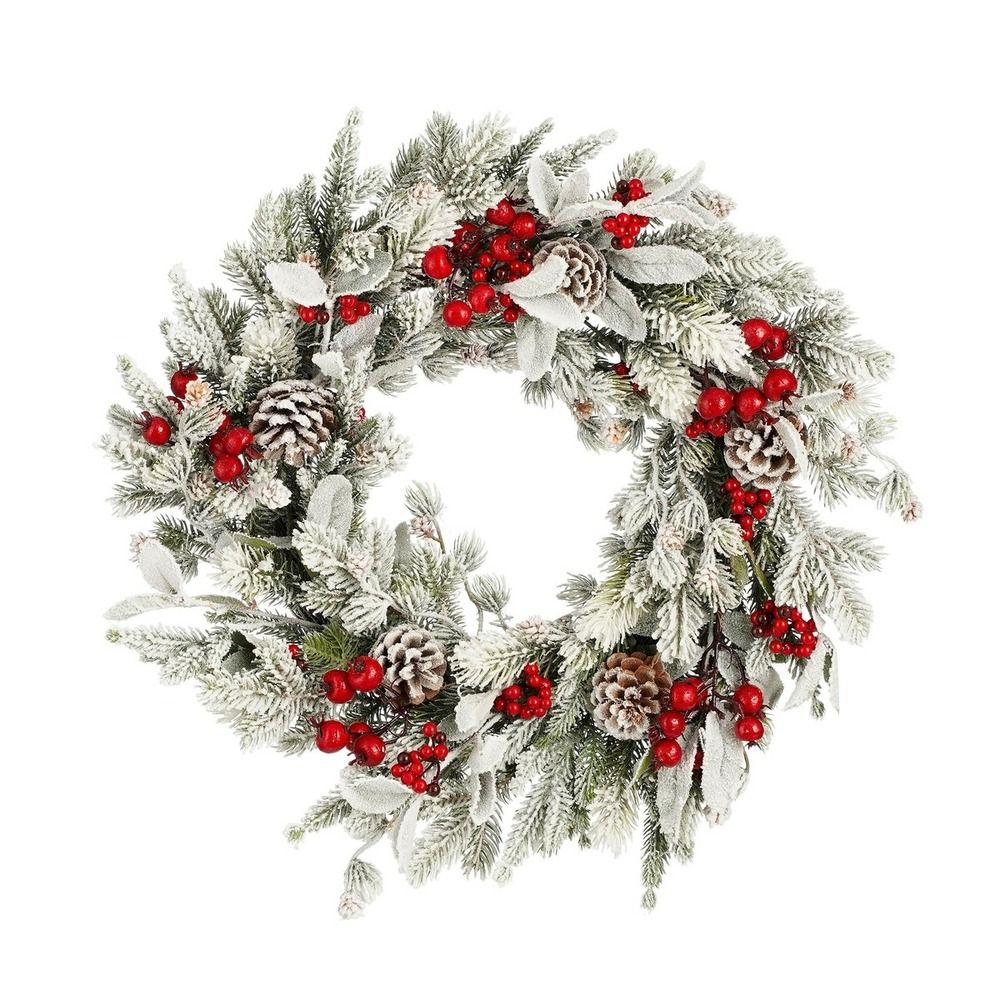 Mica decorations belfort couronne de noël artificielle - ø50 cm - vert