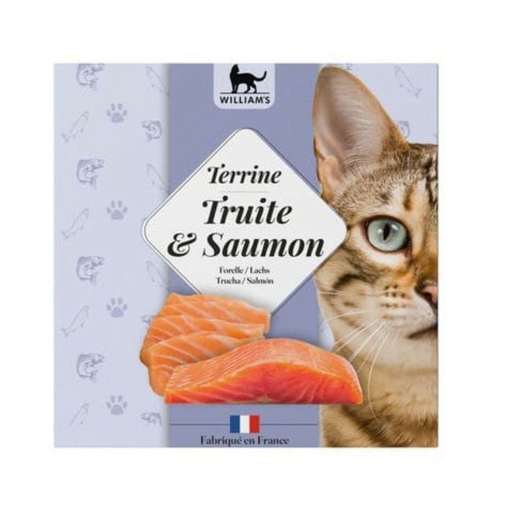 Terrine pour chat truite et saumon sans céréales william's - 80 g