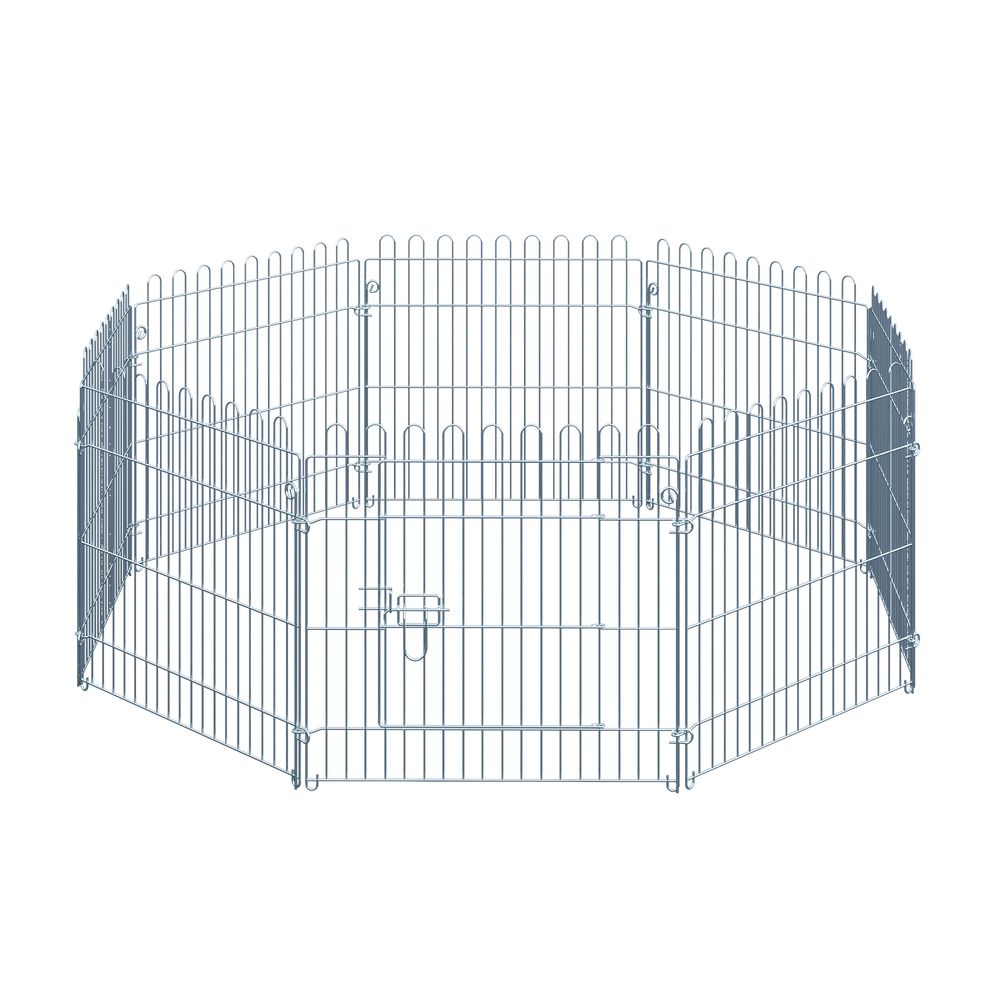 Parc à chiots enclos 8 panneaux métal 63 x 60 cm extérieur porte sécurisée