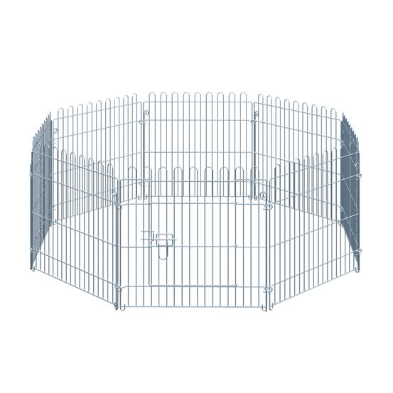 Parc à chiots enclos 8 panneaux métal 63 x 60 cm extérieur porte sécurisée