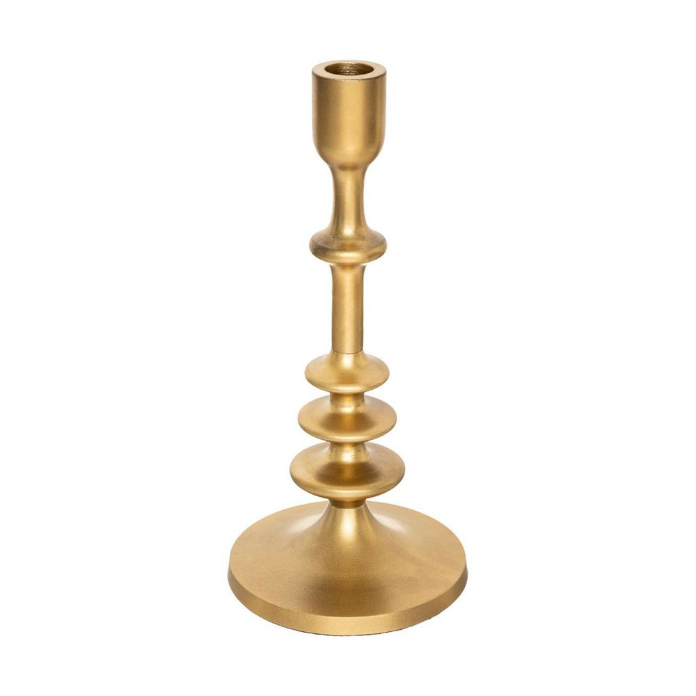 Bougeoir chandelier en métal doré h 25.5 cm