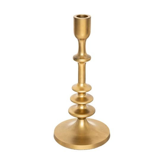 Bougeoir chandelier en métal doré h 25.5 cm