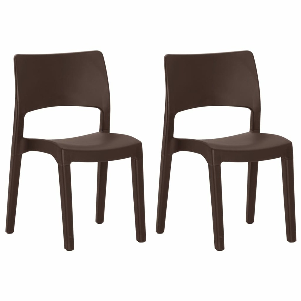 Chaises de jardin lot de 2 moka polypropylène