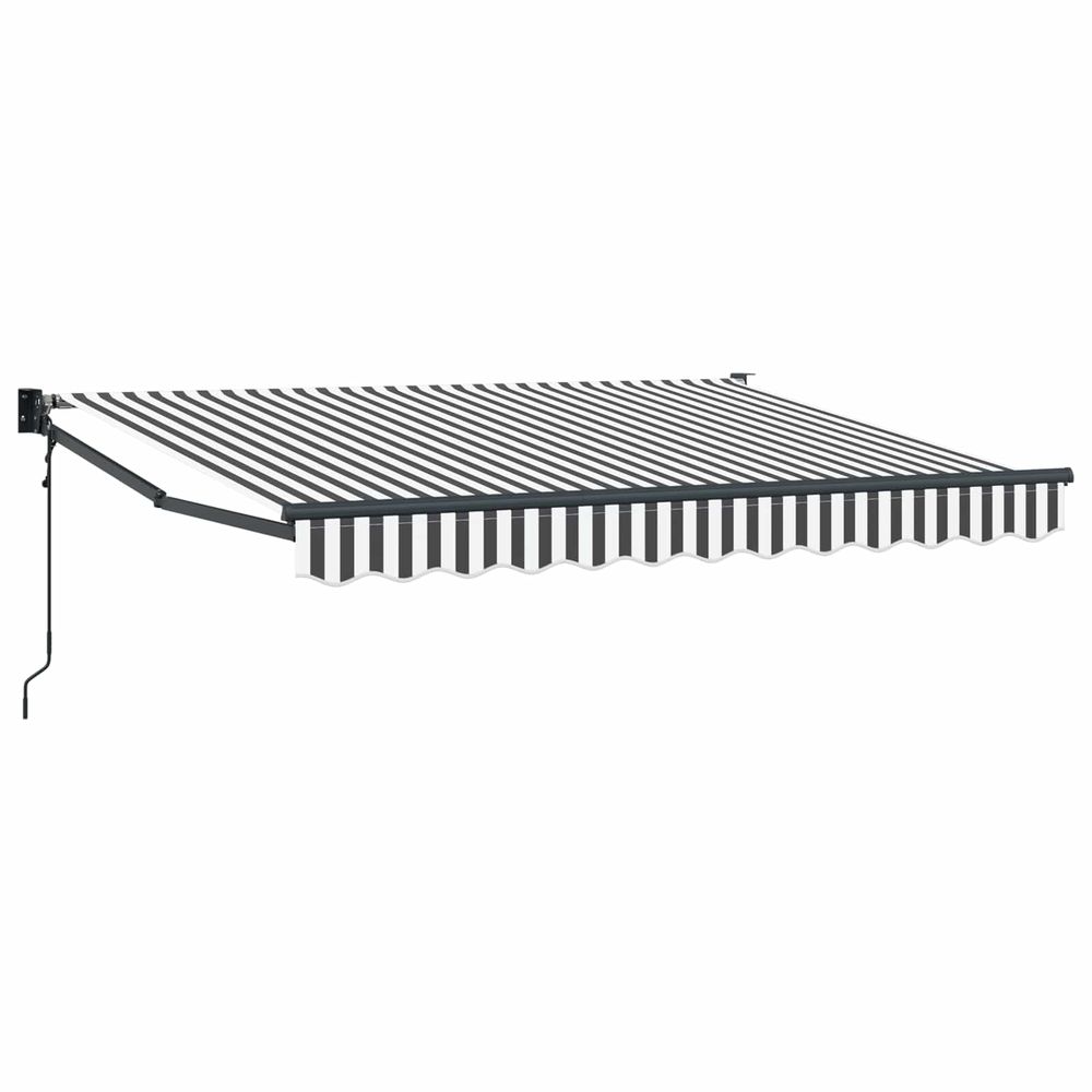 Auvent rétractable anthracite et blanc 3,5 x 2 m