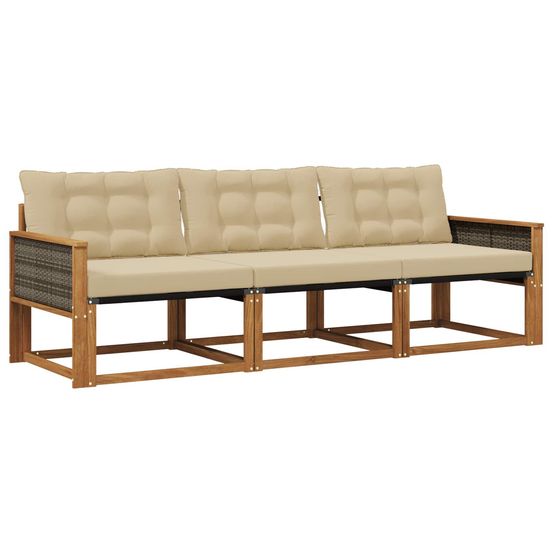 Ensemble de canapés d'extérieur 3 pc naturel et beige