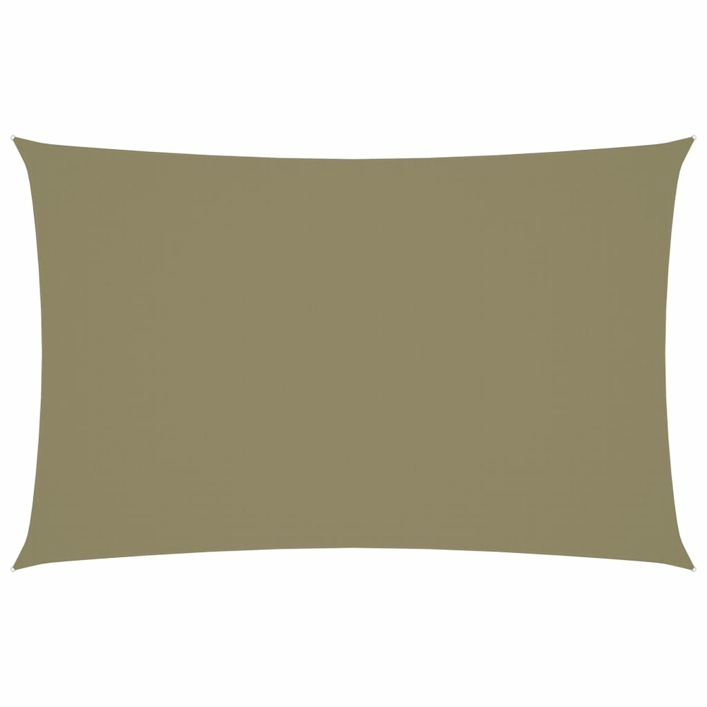 Voile toile d'ombrage parasol tissu oxford rectangulaire 5 x 8 m beige