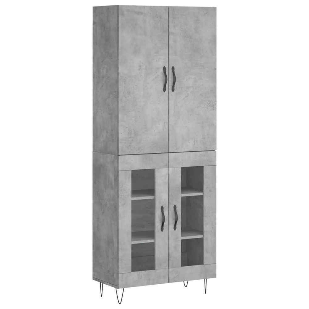 Buffet bahut commode armoire meuble de rangement organisateur cuisine salle de séjour salon haut 69,5 x 34 x 180 cm bois d'in