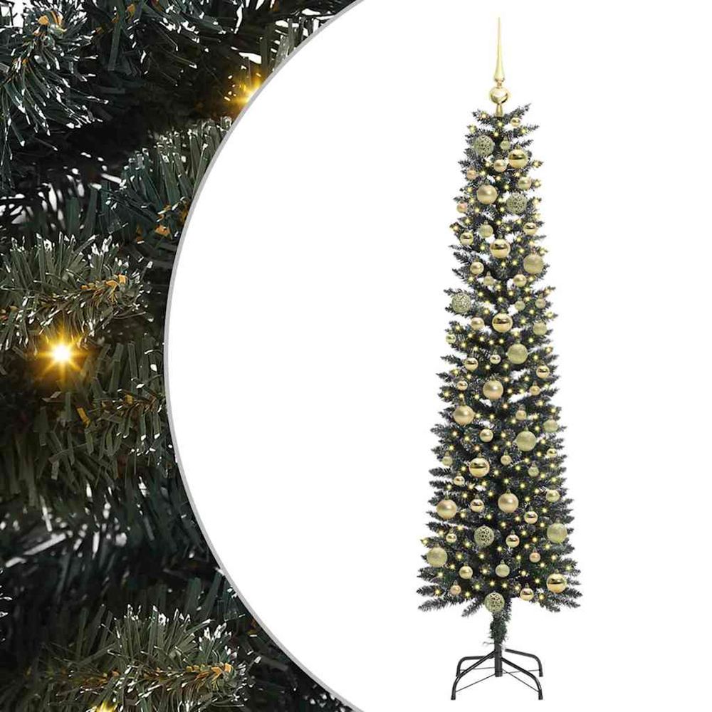 Sapin de noël artificiel vert 180 cm pvc, plastique et acier