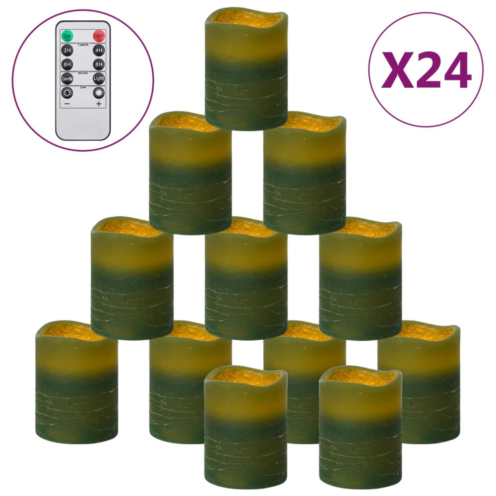 Bougies à led sans flamme 24 pcs avec télécommande blanc chaud