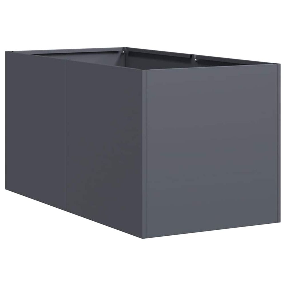 Jardinière d'extérieur anthracite 40x80x40 cm acier laminé à froid