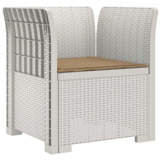 Fauteuil 1 place avec coussin look rotin pp blanc