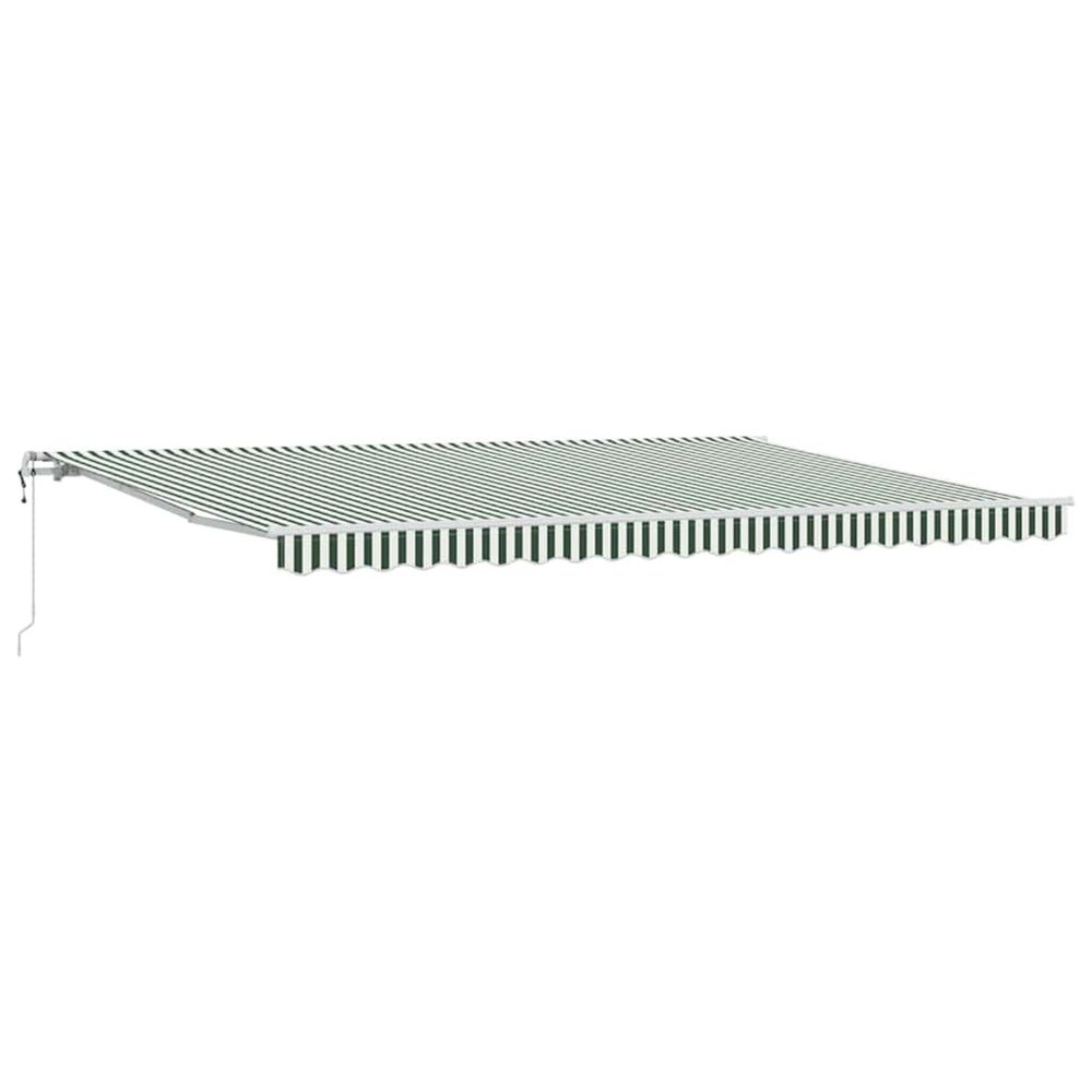 Auvent rétractable vert et blanc 500 × 300 cm