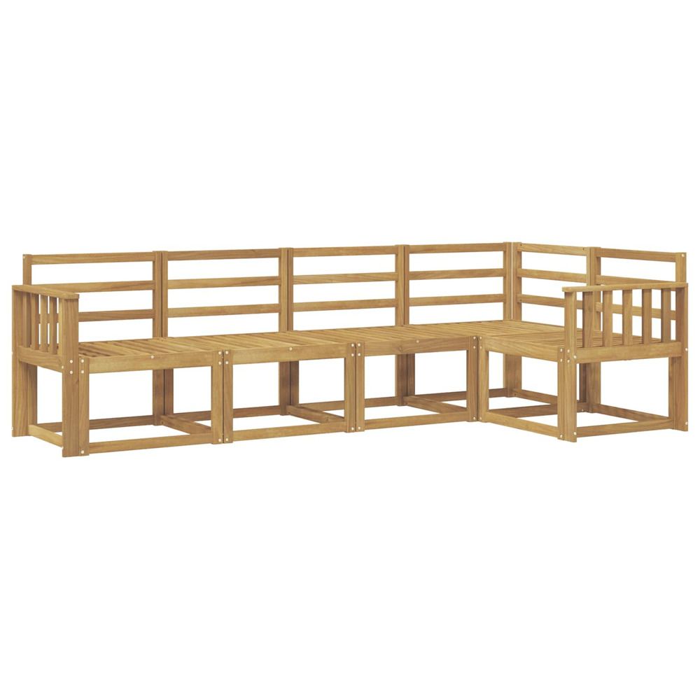 Ensemble de canapés d'extérieur 5 pc blanc bois d'acacia massif