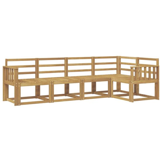 Ensemble de canapés d'extérieur 5 pc blanc bois d'acacia massif