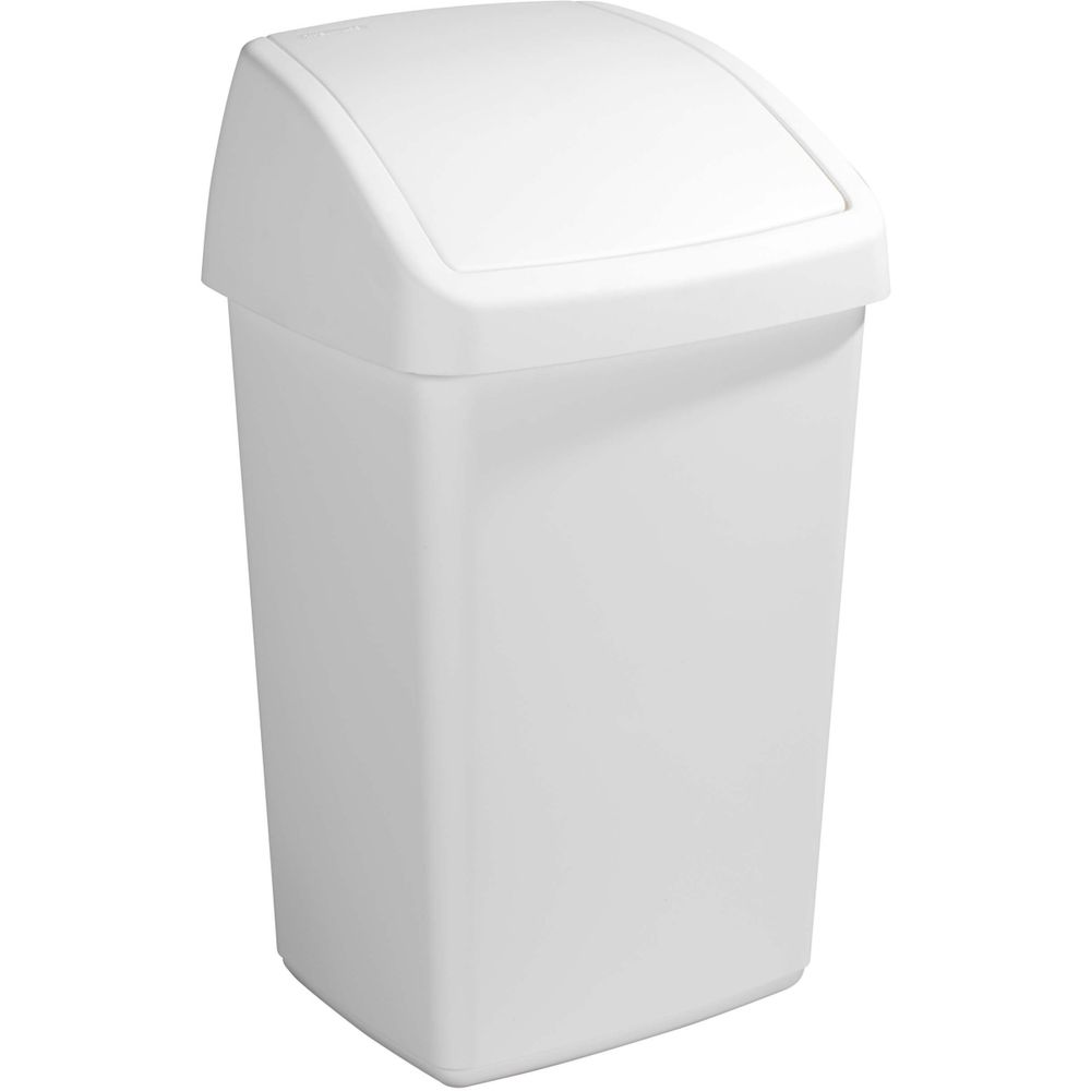 Poubelle blanche avec couvercle basculant delta 50 litres
